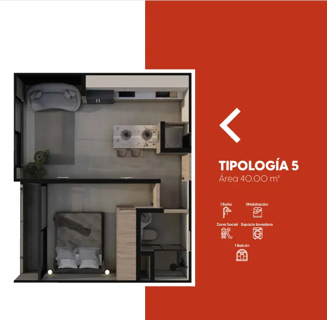 Plano de distribución arquitectónica Tipología 5 - Torre 11