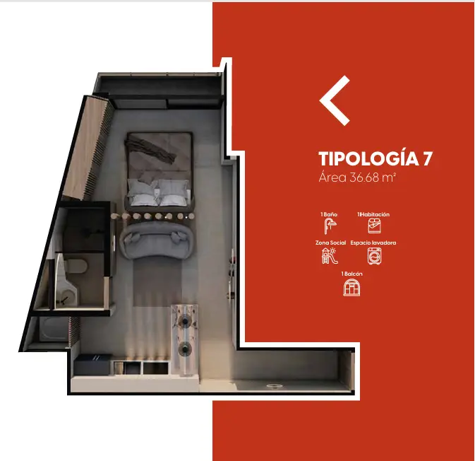 Plano de distribución arquitectónica Tipología 7 - Torre 11